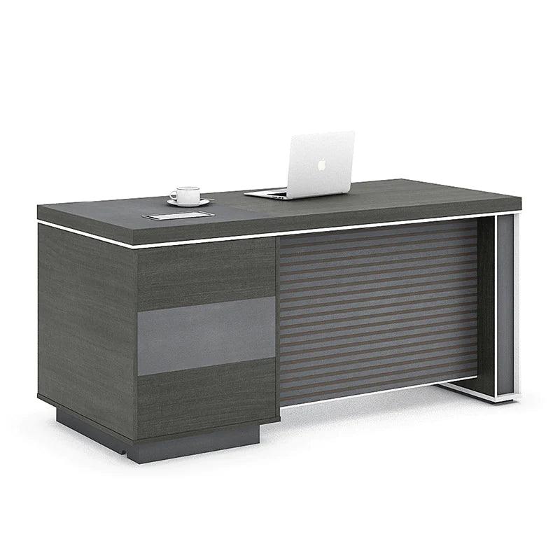 MATEES Executive Desk Reversible 1.6M - Grey/ Brown - Furniture Castle