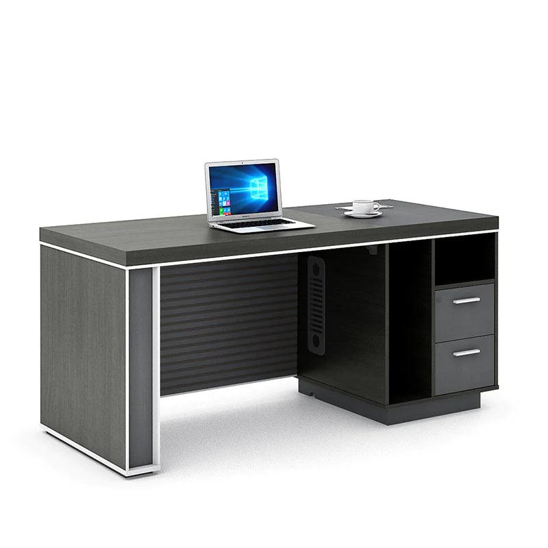 MATEES Executive Desk Reversible 1.6M - Grey/ Brown - Furniture Castle