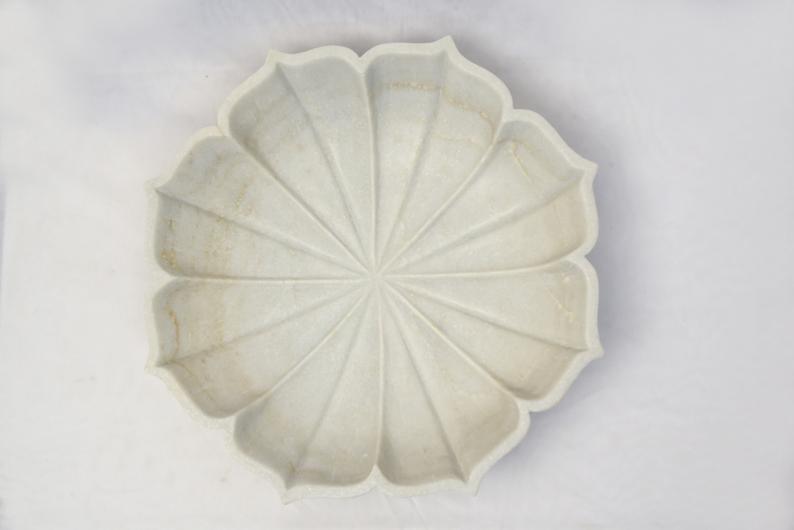 Maverick Marble Octa Plate - White - Furniture Castle