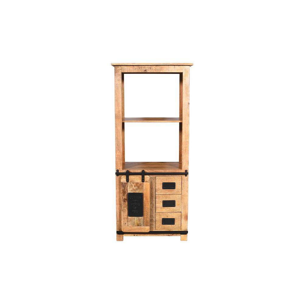 Meadows 3 Drawer 1 Sliding Door Bookshelf - L70 X W40 X H160 - Furniture Castle