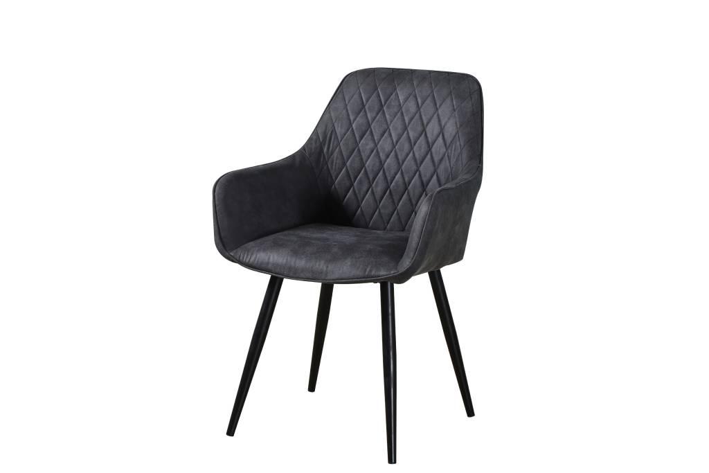 Mera Fabric Dining Chair Dark Grey - Furniture Castle
