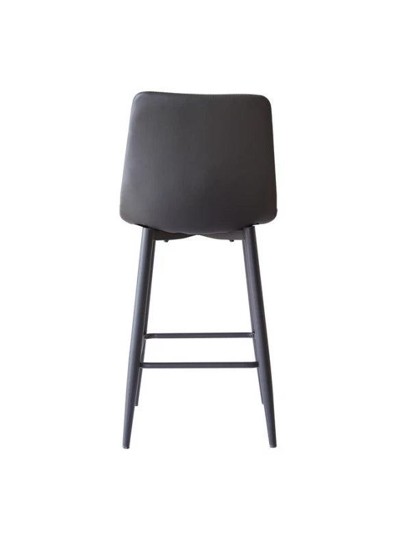 Mercy Bar Stool Grey Leather Set of 2 - Furniture Castle