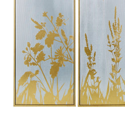 Mettalic Ink Wall Art Silver & Gold 100x100x3.8cm - Furniture Castle