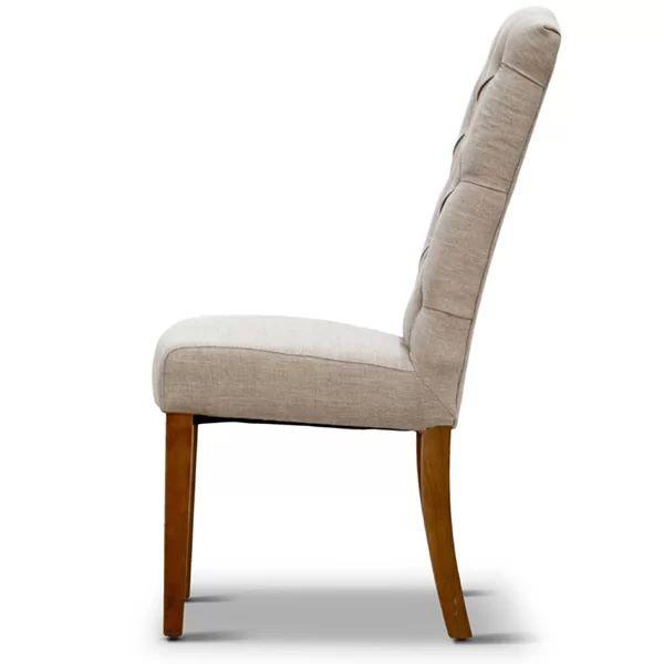 Milan Felice Linen Dining Chair Beige - Furniture Castle