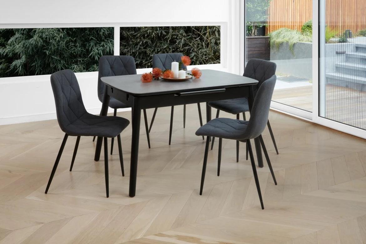 Milano Extension Dining Table Greystone Ceramic - Furniture Castle