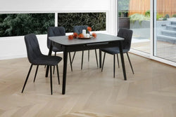 Milano Extension Dining Table Greystone Ceramic - Furniture Castle