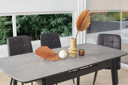 Milano Extension Dining Table Greystone Ceramic - Furniture Castle