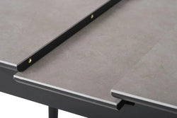 Milano Extension Dining Table Greystone Ceramic - Furniture Castle