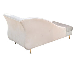 Milky Cream Sofa Chaise With Golden Legs - Furniture Castle
