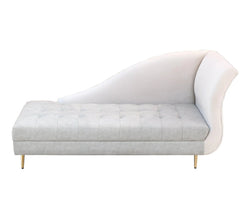 Milky Cream Sofa Chaise With Golden Legs - Furniture Castle