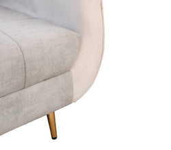 Milky Cream Sofa Chaise With Golden Legs - Furniture Castle