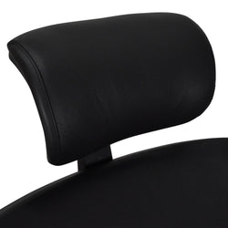 OC2151-UN-HD2155-UN Ergonomic Leather Office Chair With Head Rest - Black - Furniture Castle