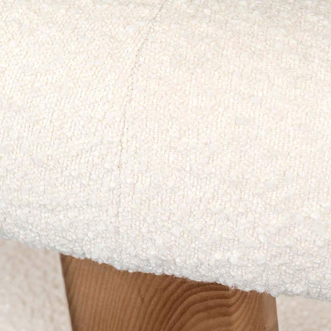 Panda Ivory White Boucle Armchair - Natural Legs - Furniture Castle