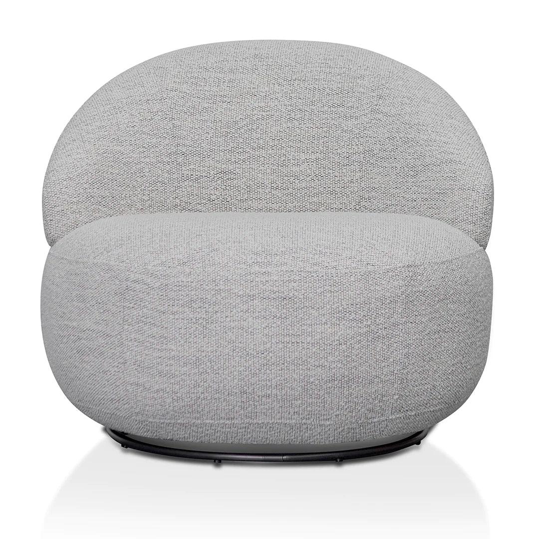 Polly Swivel Fabric Lounge Chair - Fog Grey - Furniture Castle