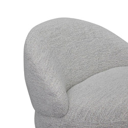 Polly Swivel Fabric Lounge Chair - Fog Grey - Furniture Castle