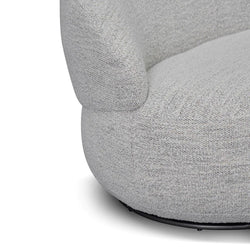 Polly Swivel Fabric Lounge Chair - Fog Grey - Furniture Castle