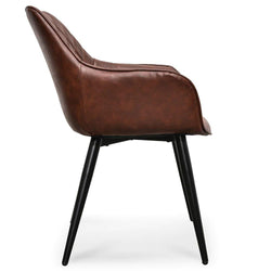 Polo Dining Chair - Cinnamon Brown Set of 2 - Furniture Castle
