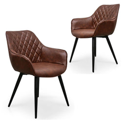Polo Dining Chair - Cinnamon Brown Set of 2 - Furniture Castle