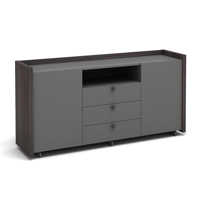 Raddix Credenza Cabinet 160cm - Iron Grey & Brown - Furniture Castle