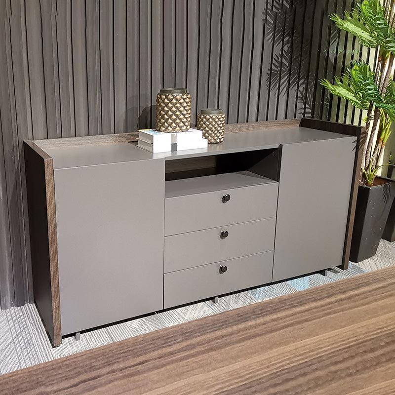 Raddix Credenza Cabinet 160cm - Iron Grey & Brown - Furniture Castle