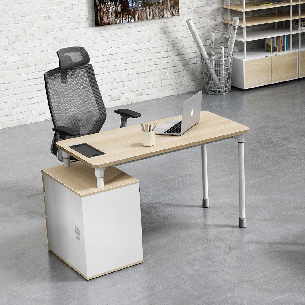 RAVEN SINGLE Workstation 140cm - Natural White - Furniture Castle