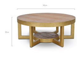 Reclaimed Pine Coffee Table 90cm - Furniture Castle