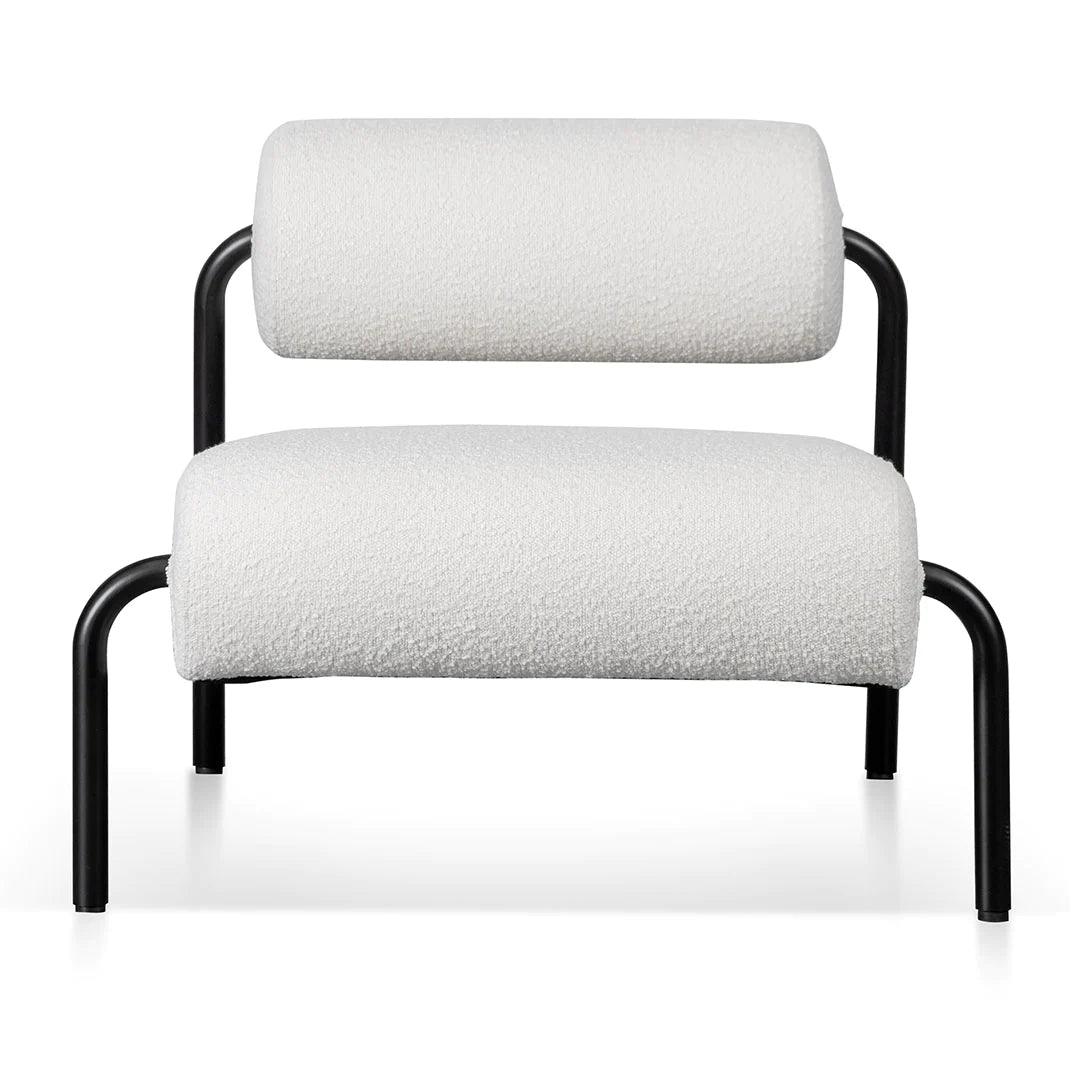 Rolly Lounge Chair - Ivory White Boucle - Furniture Castle