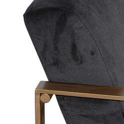 Romania Black Velvet Armchair with Antique Golden - Furniture Castle