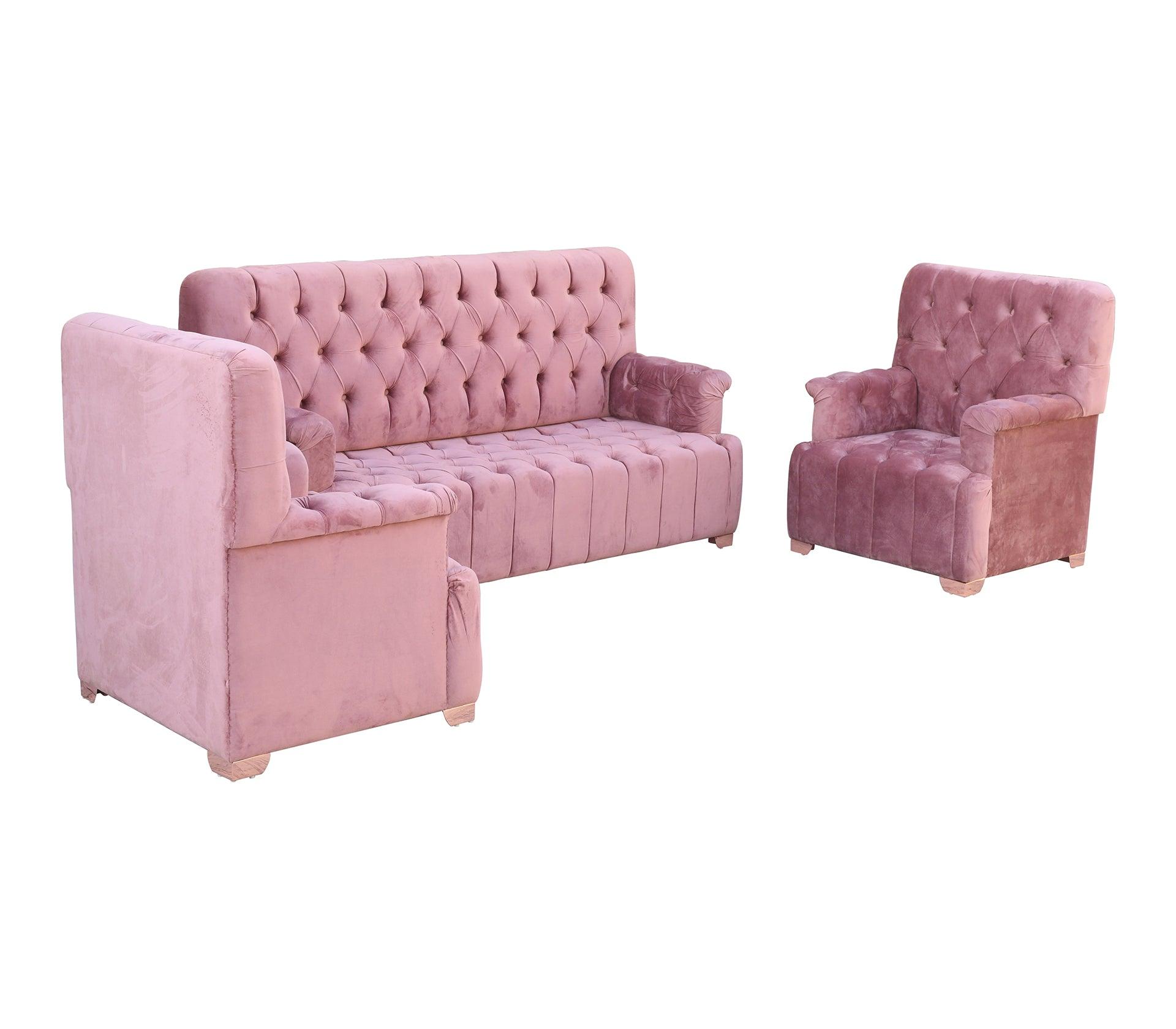 Rosmarie Sofa Set 3+1+1 With Golden Legs - Furniture Castle