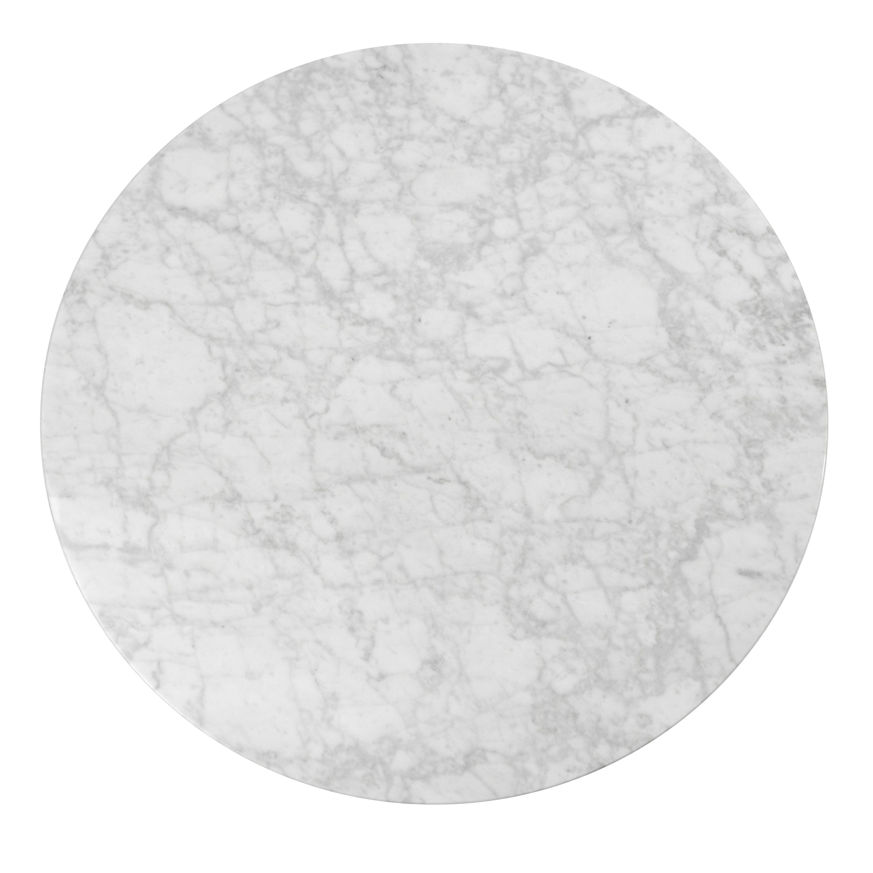 Round Marble Coffee Table With White Base 100cm - Furniture Castle