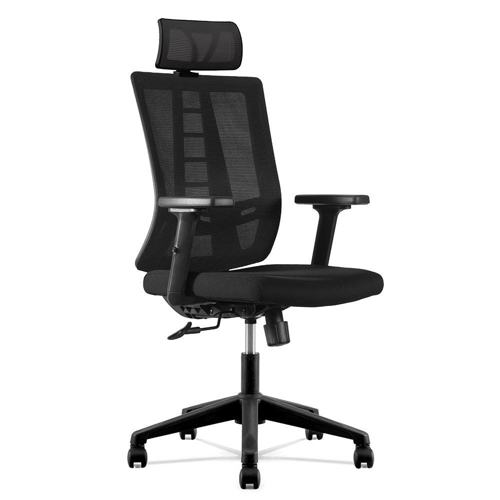 RUNE Executive Office Chair with Headrest - Black - Furniture Castle