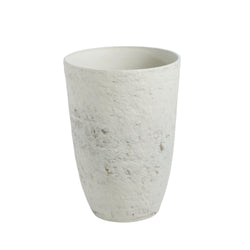 Rustic Stone Look Planter Pot Rustic Cream 35.5x35.5x49.5cm - Furniture Castle