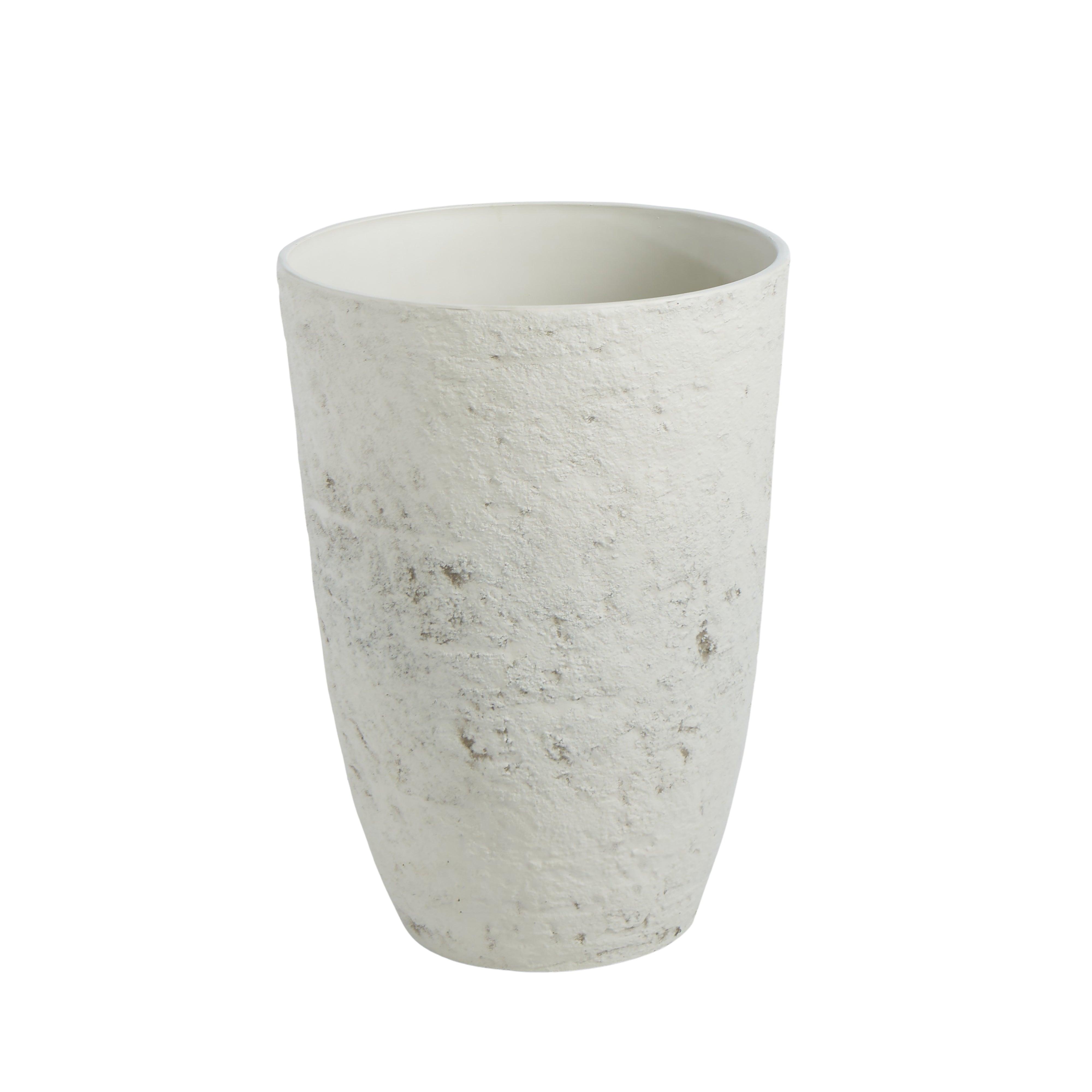 Rustic Stone Look Planter Pot Rustic Cream 42x42x44cm - Furniture Castle