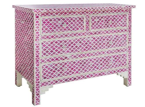 Santiago 4Dr Mughal Coloured Chest - Pink - Furniture Castle