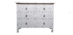 Santiago Inlay 4dr Chest MoP MK - White - Furniture Castle