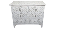 Santiago Inlay 4dr Chest MoP MK - White - Furniture Castle