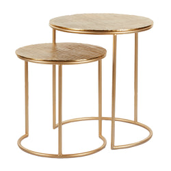 Society Home Coco Nesting Side Table Set of 2 Gold 41.5x41.5x43cm/49.5x49.5x55.5cm