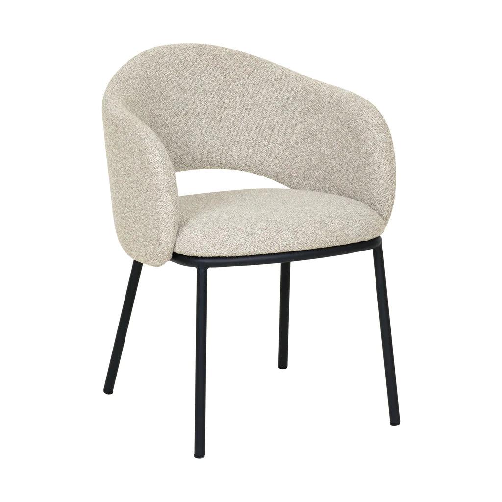Shik Dining Chair Black Legs - Clay Grey - Furniture Castle