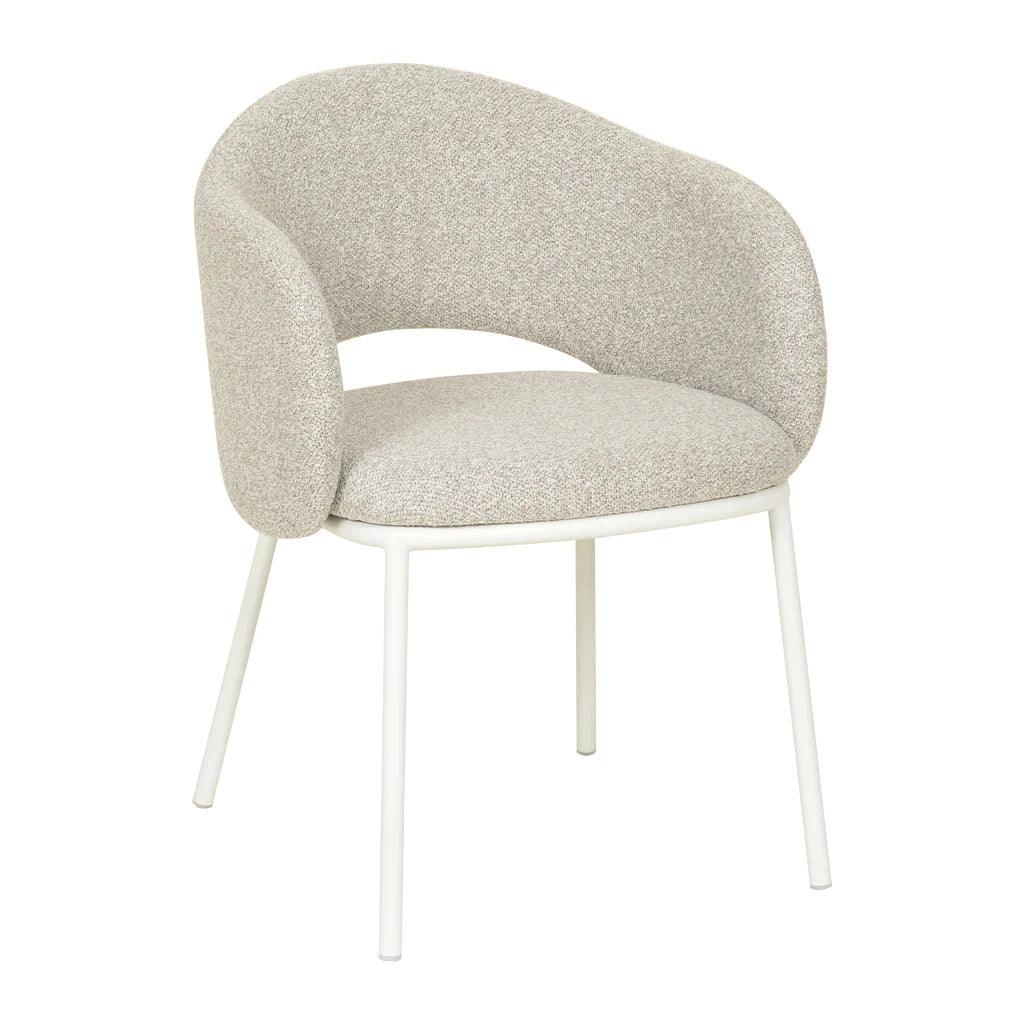 Shik Dining Chair White Legs - Clay Grey - Furniture Castle