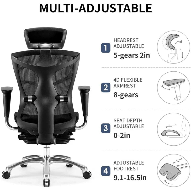 Sihoo V1 Ergonomic Office Chair/Grey without Leg rest