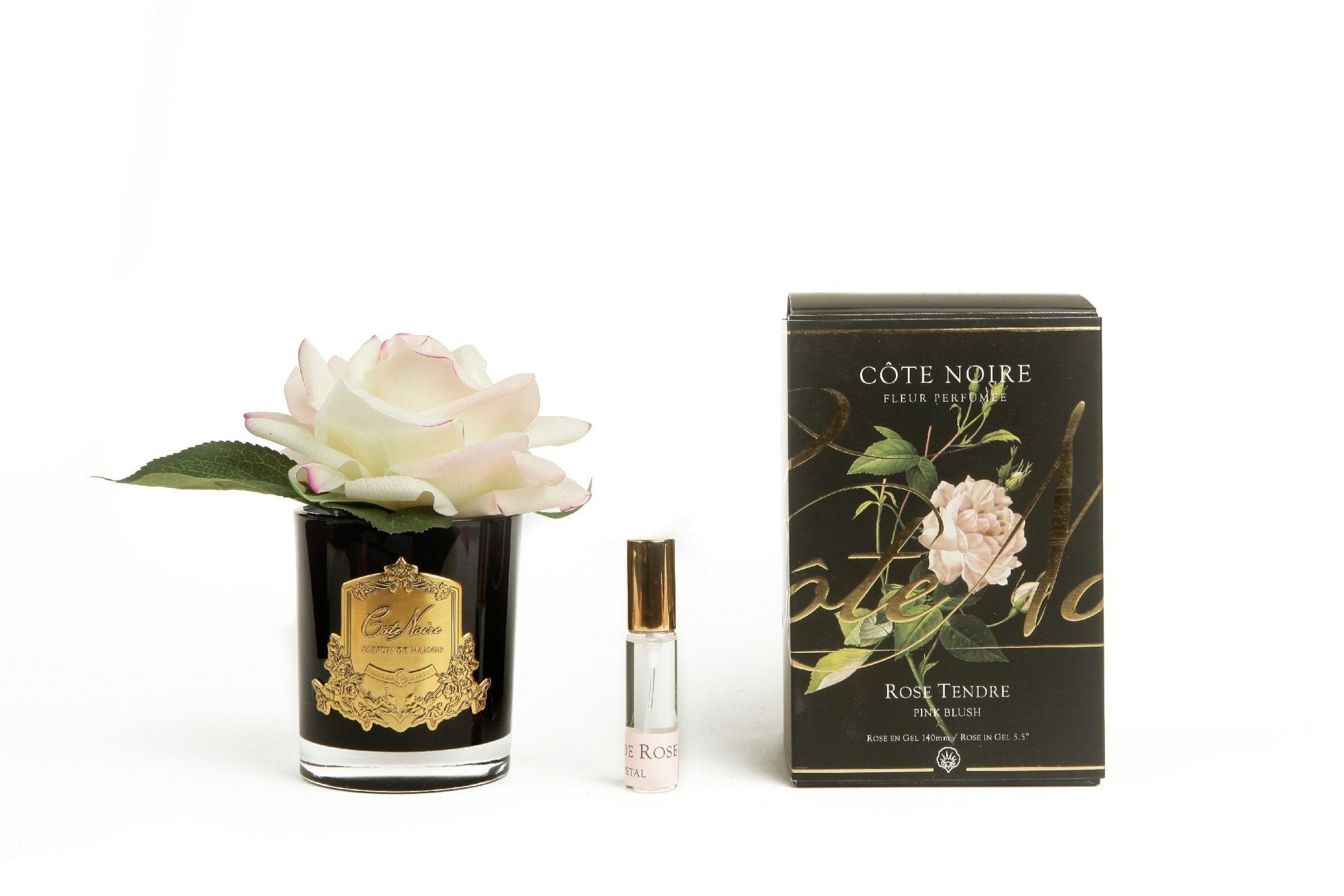 Cote Noire Perfumed Natural Touch Single Rose - Black - Pink Blush - GMRB02