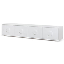 Snow 2.3m Wooden Entertainment TV Unit - White - Furniture Castle