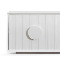 Snow 2.3m Wooden Entertainment TV Unit - White - Furniture Castle