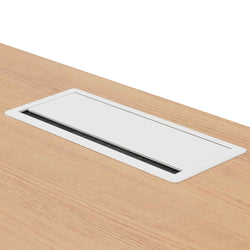 Sofia 1 Seater Office Desk - Natural and White - Furniture Castle