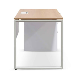 Sofia 1 Seater Office Desk - Natural and White - Furniture Castle
