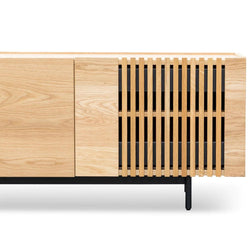 Softie 1.8m Entertainment TV Unit - Natural with Black Legs - Furniture Castle