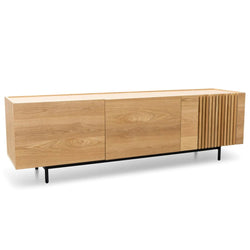 Softie 1.8m Entertainment TV Unit - Natural with Black Legs - Furniture Castle