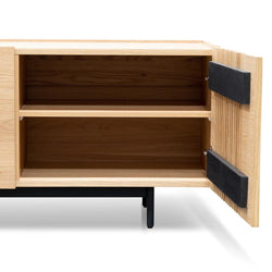 Softie 1.8m Entertainment TV Unit - Natural with Black Legs - Furniture Castle