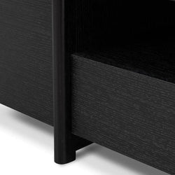 Stella 2.1m Entertainment TV Unit - Black Oak - Timber Legs - Furniture Castle