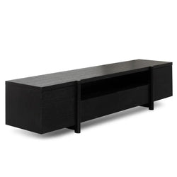 Stella 2.1m Entertainment TV Unit - Black Oak - Timber Legs - Furniture Castle